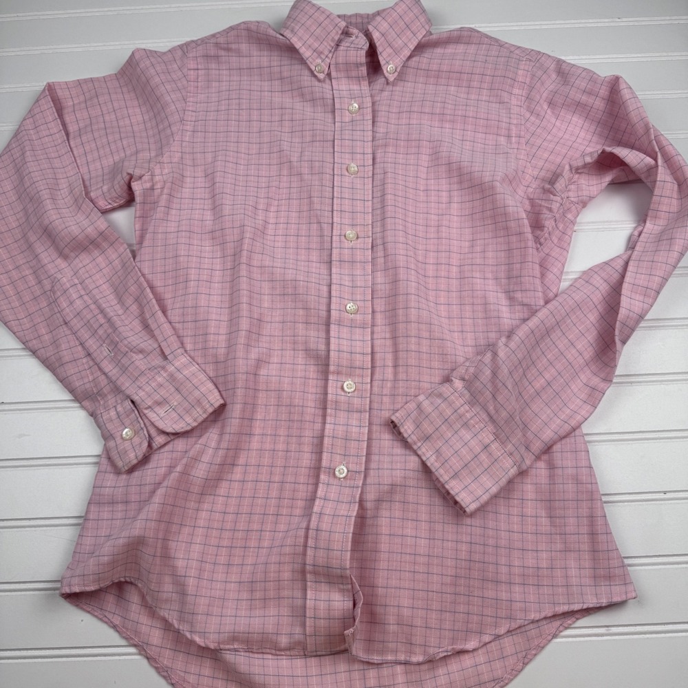 Vintage LL Bean Women's 10 Button Down Long Sleeve Shirt Freeport Maine Pink